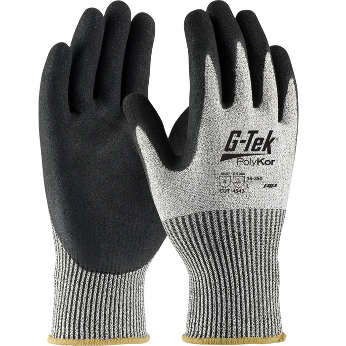 PIP® G-Tek® Grip Safety Gloves - ANSI Cut Level A4 - Double Dipped Nitrile - 16-350