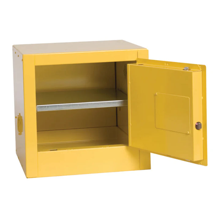 Safety Storage Cabinet 2 Gallon - Flammable - 1 Manual Door - 1 Shelf - Yellow