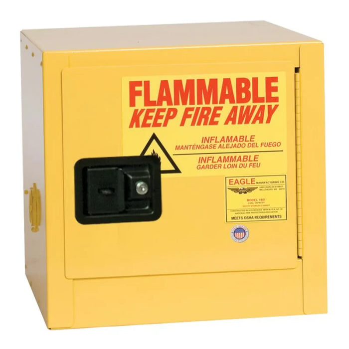 Safety Storage Cabinet 2 Gallon - Flammable - 1 Manual Door - 1 Shelf - Yellow