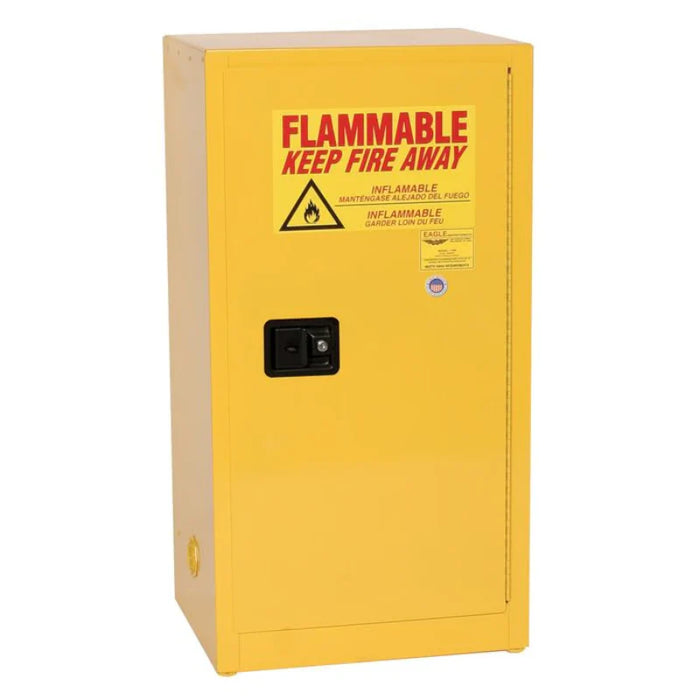 Safety Storage Cabinet 16 Gallon - Flammable - 1 Self Closing - 1 Shelf - Yellow