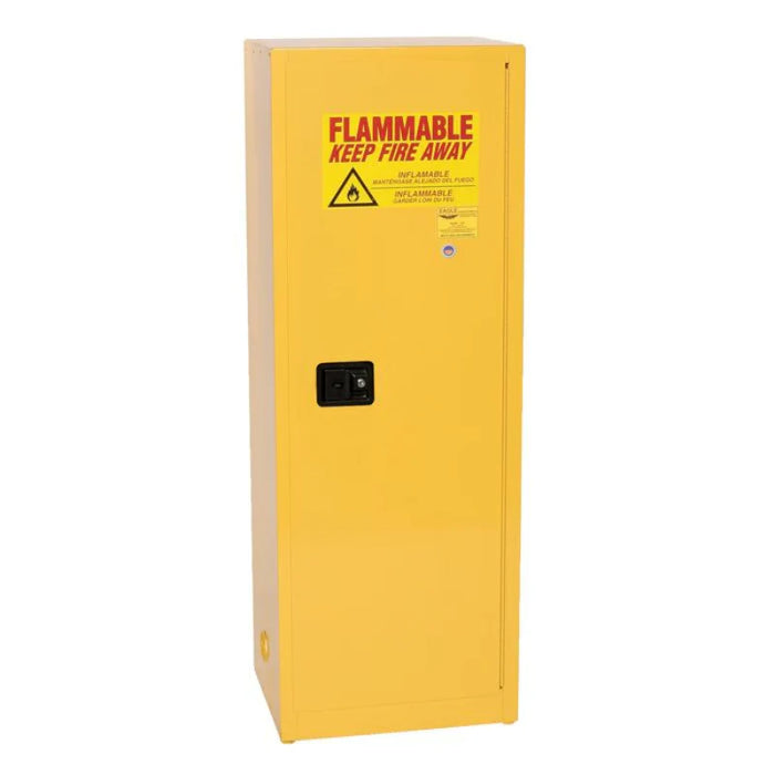 Safety Storage Cabinet 24 Gallon - Flammable - 1 Manual Door - 3 Shelves - Yellow