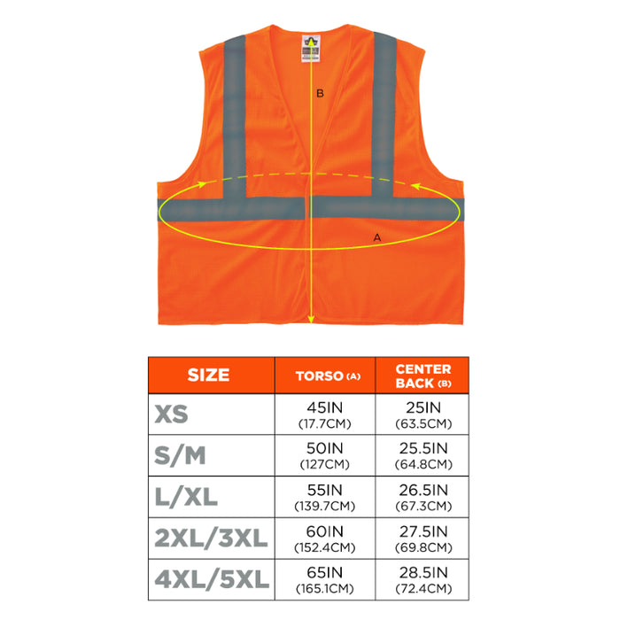 Ergodyne GloWear Mesh Hi-Vis Safety Vest - Type R Class 2 - 8205HL