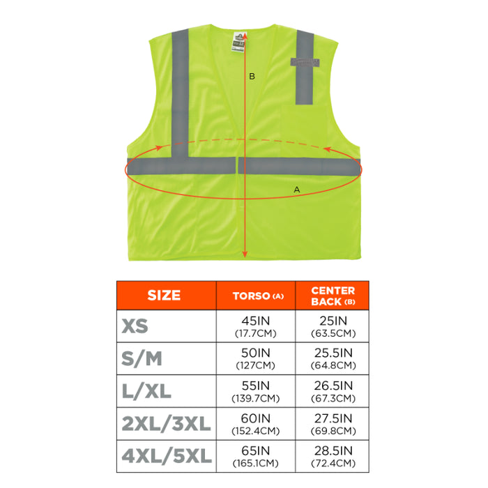 Ergodyne GloWear Mesh Hi-Vis Safety Vest - Type R Class 2 - 8210HL