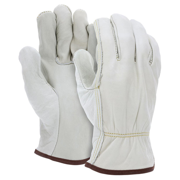 MCR Safety Industry Grade Grain Cowhide Leather Driver Gloves - Straight Thumb - 3203