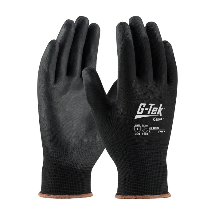 PIP® G-Tek® Grip Safety Gloves - ANSI Cut Level 1 - Polyurethane Coated - 33-B125