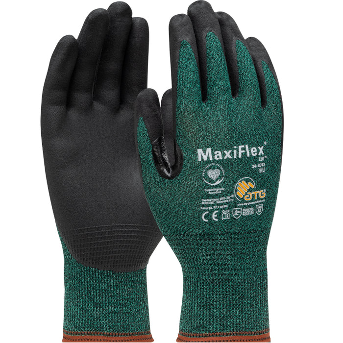 PIP® MaxiFlex® Grip Safety Gloves - ANSI Cut Level 2 - Nitrile Coated - 34-8743