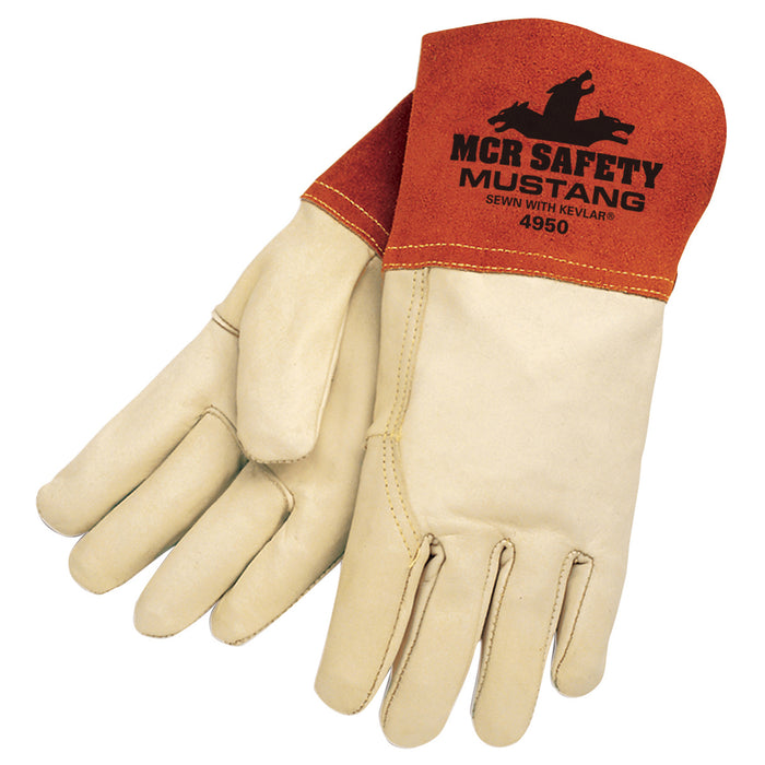 MCR Safety Mustang Premium Top Grain Cowhide Leather MIG/TIG Welding Gloves - 4950