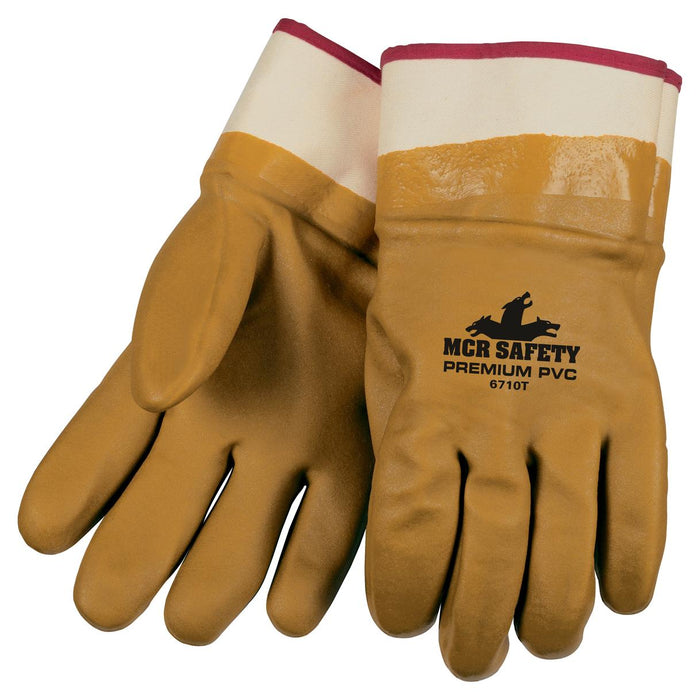 MCR Safety Premium Foam Lined PVC Gloves - Double Dipped - Safety Cuff - 6710T