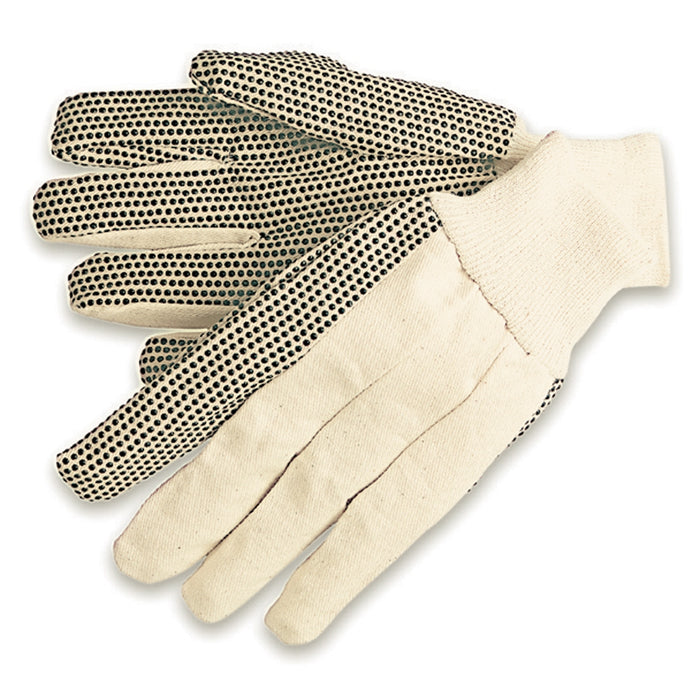 MCR Safety Dotted Cotton Canvas Gloves - 8 oz. Regular Weight - Knit Wrist - 8808