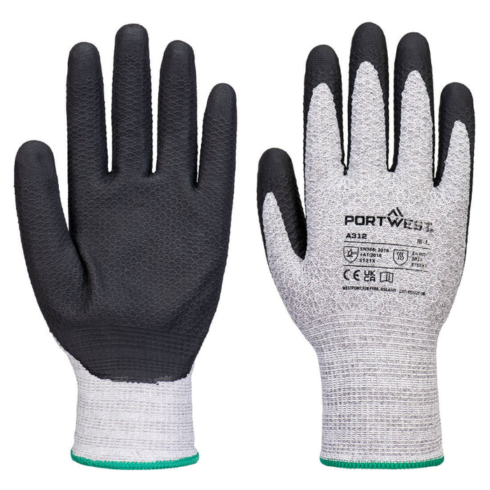 Portwest® Grip 13 Nitrile Diamond Knit Glove (Pk12) - Gray/Black - A312