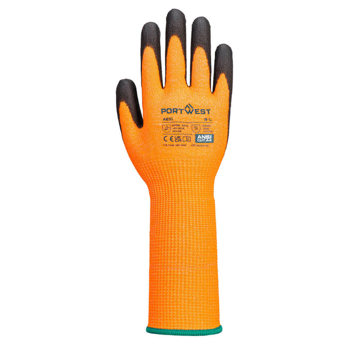 Portwest® Extended Cuff Cut Glove Orange/Black - A631