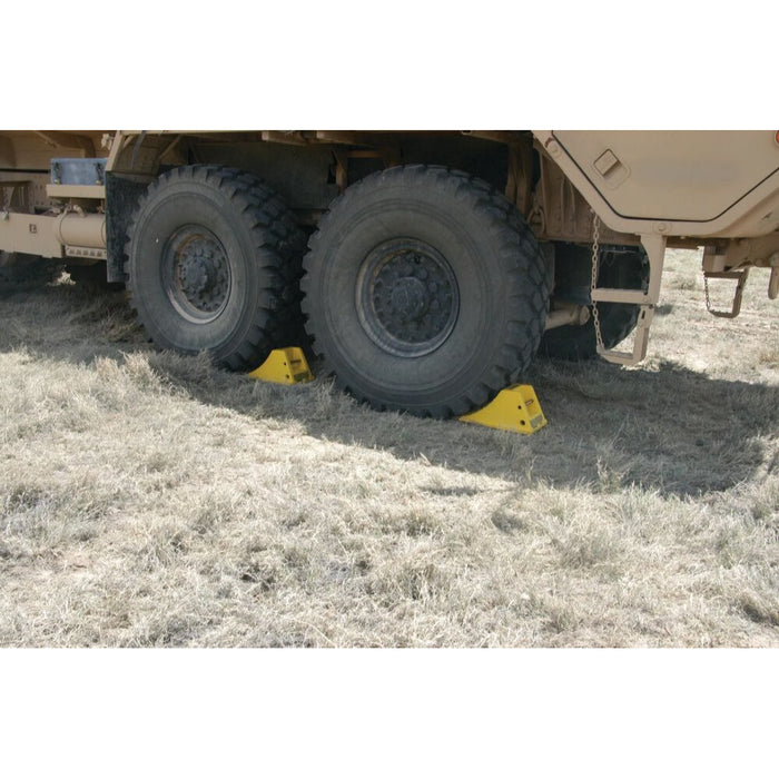 All-Terrain Heavy Duty Wheel Chocks - 38" Max Tire Diameter - 40 Tons Capacity - Flat Bottom