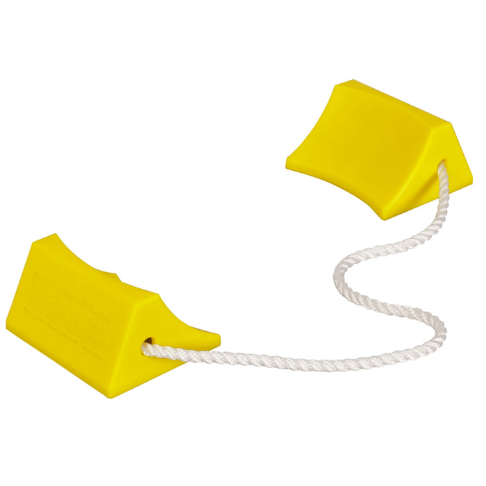 Aviation Wheel Chocks 5.5" Small Sized Aircraft - Roped Pair - Yellow - AC201