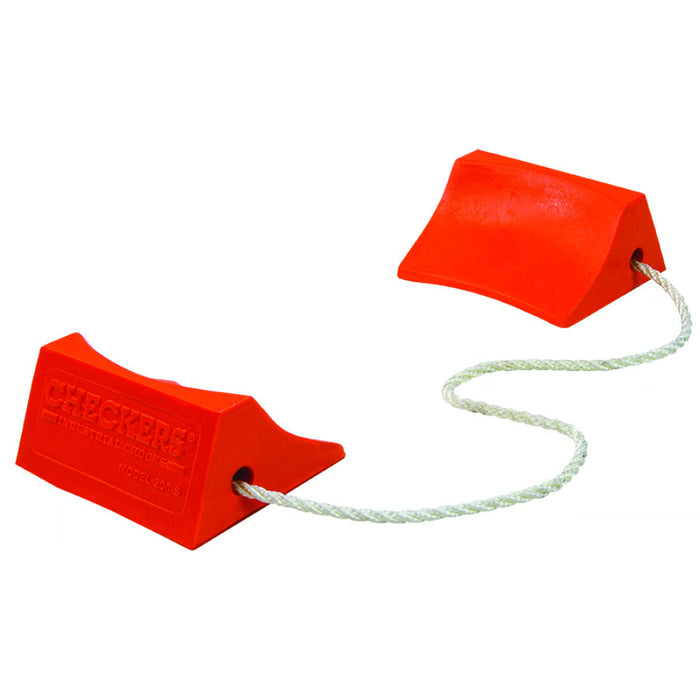 Aviation Wheel Chocks 5.5" Small Sized Aircraft - Roped Pair - Orange - UC200-S