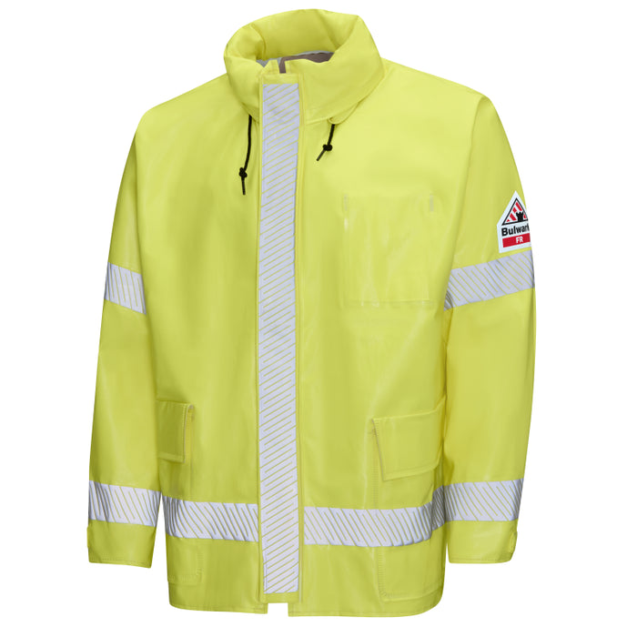 Bulwark® Men's FR Hi-Visibility Rain Jacket - Yellow / Lime - JXN6