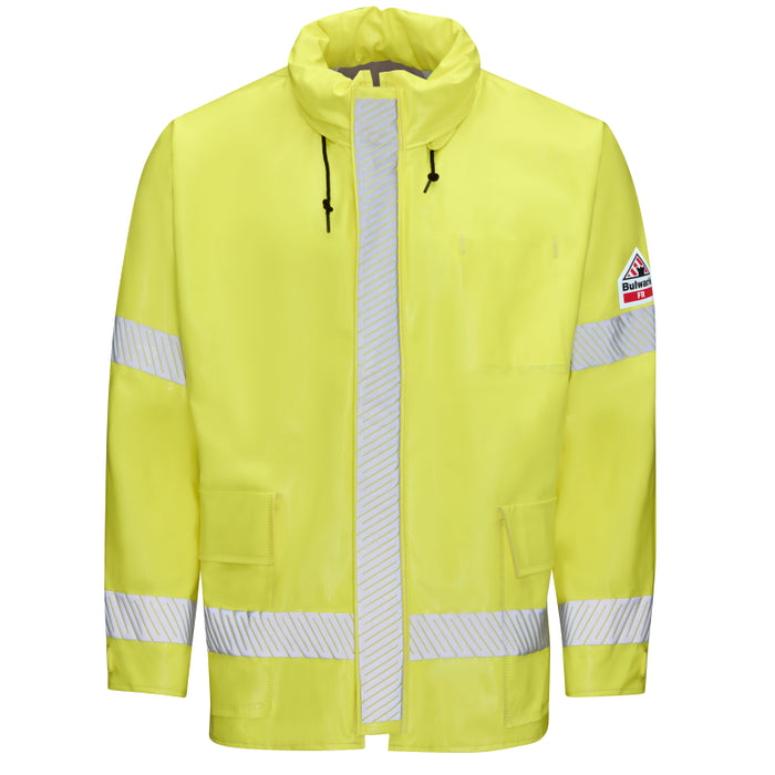 Bulwark® Men's FR Hi-Visibility Rain Jacket - Yellow / Lime - JXN6