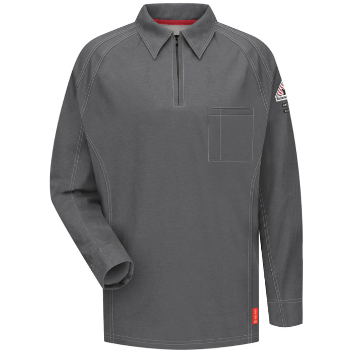 Bulwark® iQ Series® Comfort Knit Men's FR Long Sleeve Polo Shirt - QT12