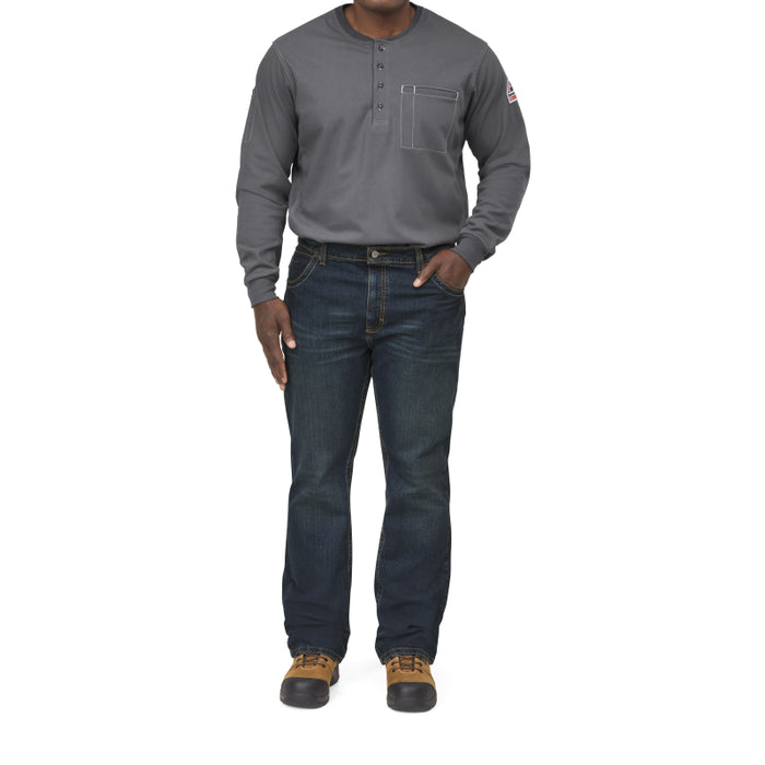 Bulwark® iQ Series® Comfort Plus Knit Men's FR Henley Shirt - QT40