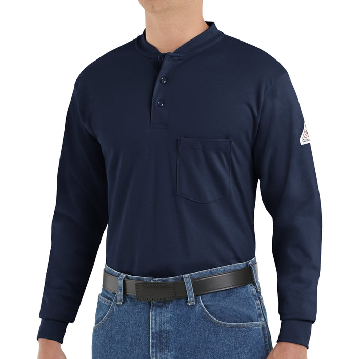 Bulwark® FR Men's Lightweight Long Sleeve Henley Shirt - SEL2