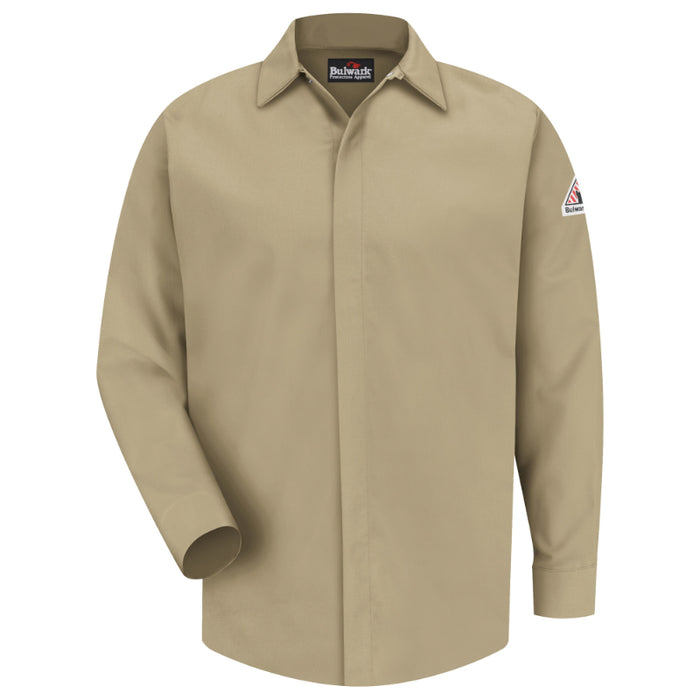 Bulwark® Men's Midweight FR Pocketless Concealed-Gripper Work Shirt - SLS2