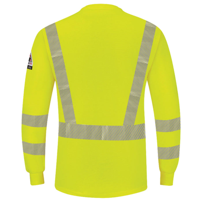 Bulwark® FR Men's Hi-Visibility Lightweight Long Sleeve Henley Shirt - SML4HV