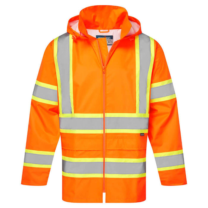 Portwest® Hi-Vis X Back Contrast Tape Rain Jacket - ANSI Class 3 - CA400