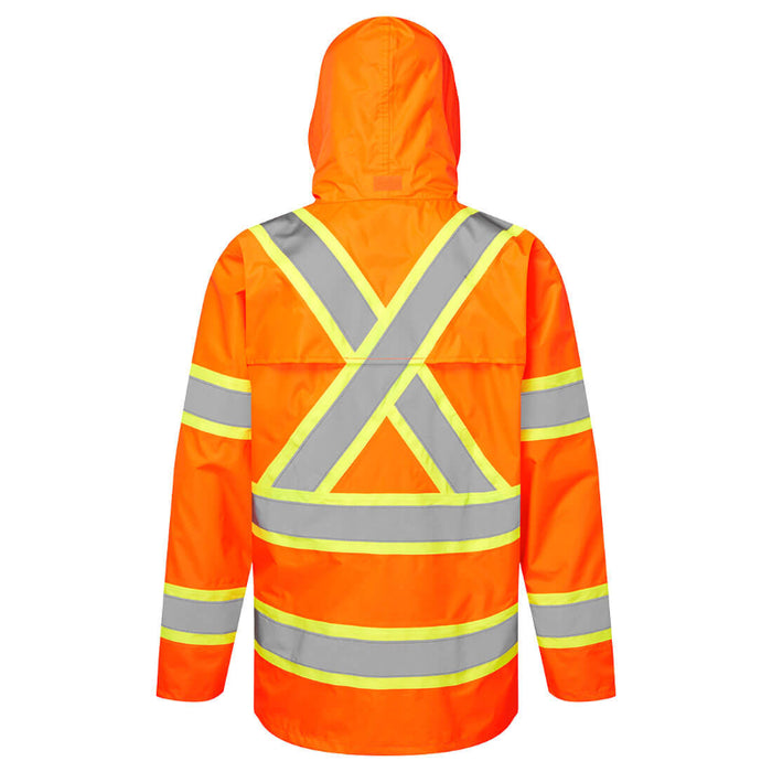 Portwest® Hi-Vis X Back Contrast Tape Rain Jacket - ANSI Class 3 - CA400