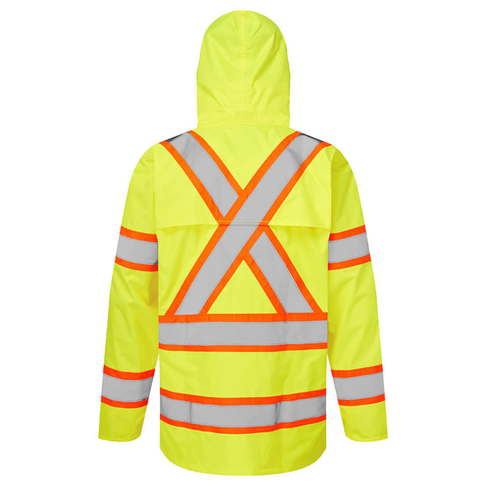 Portwest® Hi-Vis X Back Contrast Tape Rain Jacket - ANSI Class 3 - CA400