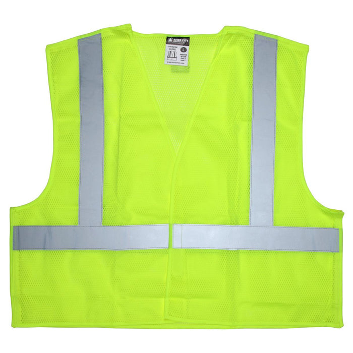 MCR Safety Type R Class 2 Breakaway Mesh Safety Vest - Yellow/Lime - CL2ML