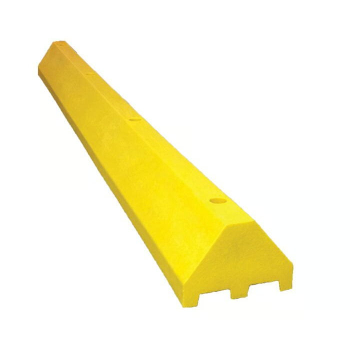 Checkers Parking Stop Curb - Yellow - Solid Plastic - 8' Feet Long with Lag Bolt - TS8-LY