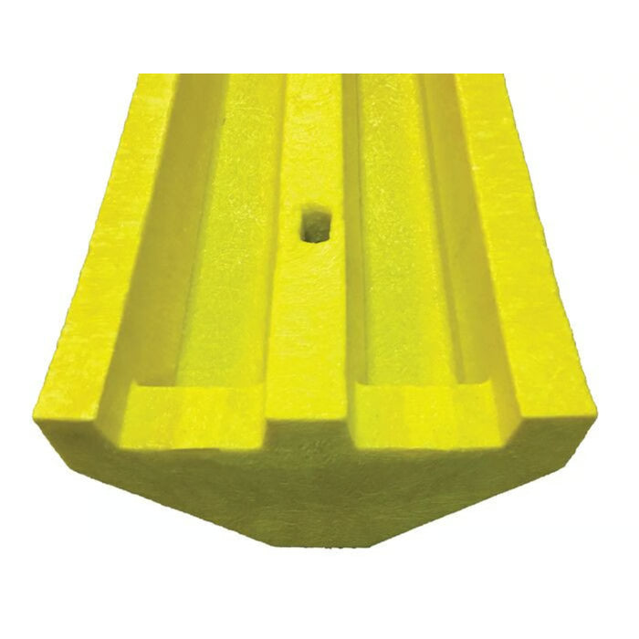 Checkers Parking Stop Curb - Yellow - Solid Plastic - 8' Feet Long with Steel Spike - TS8-SY