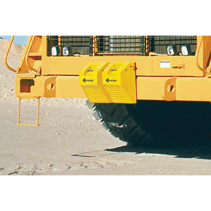 Heavy Duty Wheel Chocks - 142" Max Tire Diameter - 427 Tons Capacity - Safety Yellow Polyurethane