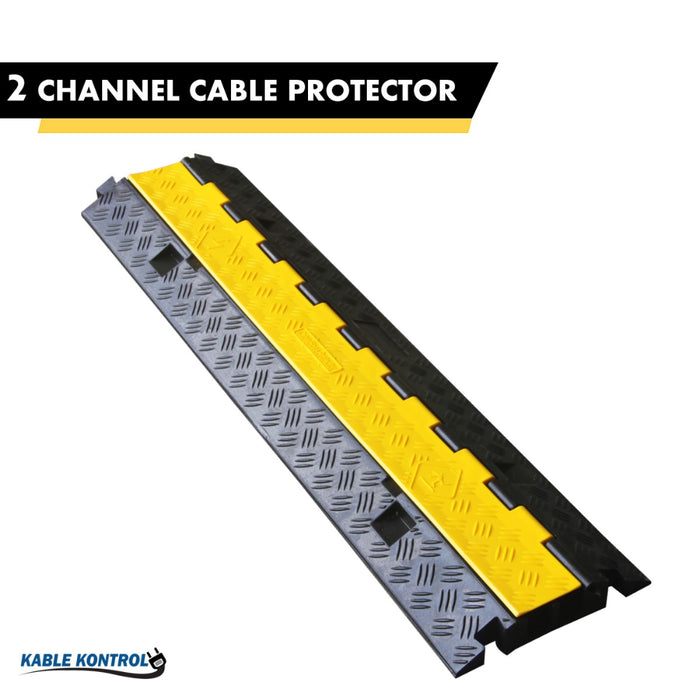 ATLAS Heavy Duty Cable Protector - 2 Channels - Yellow / Black - CP9987