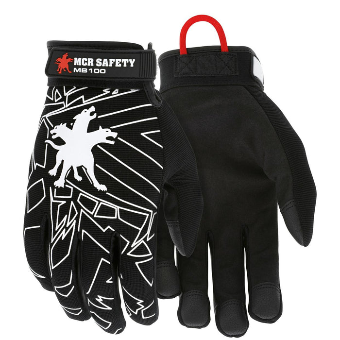 MCR Safety Mechanics Gloves - Synthetic Leather Palm & Fingers - Velcro Closure - MB100