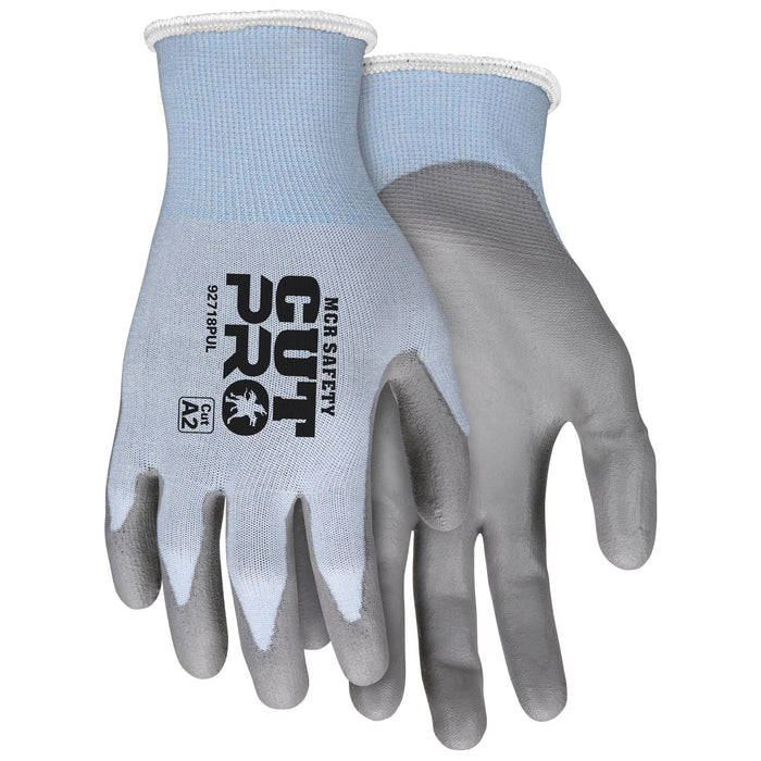 MCR Safety Cut Pro PU Coated Gloves - 18 Gauge Hypermax Shell - 92718PU