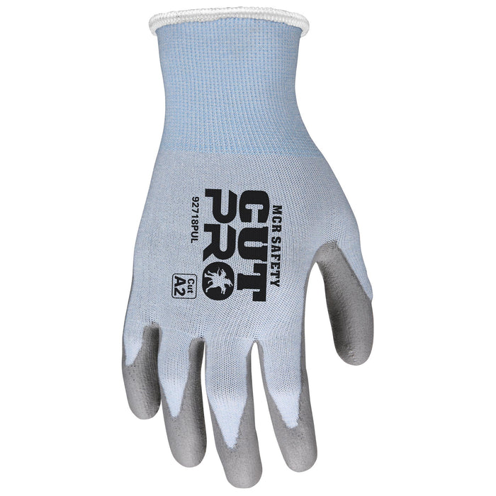 MCR Safety Cut Pro PU Coated Gloves - 18 Gauge Hypermax Shell - 92718PU