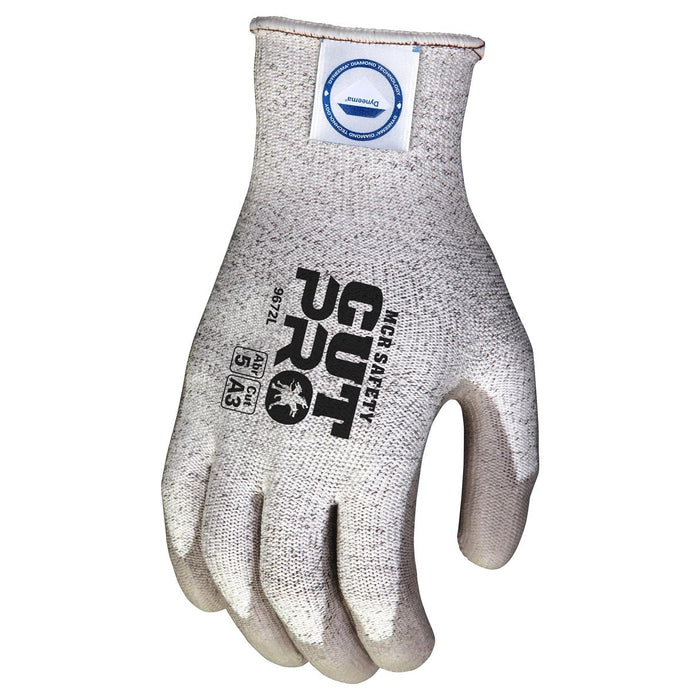 MCR Safety Cut Pro PU Coated Gloves - 13 Gauge Dyneema Shell - Gray - 9672