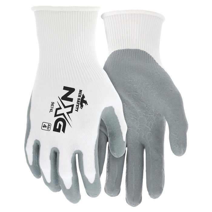 MCR Safety NXG Ultratech String Knit Gloves - 15 Gauge Nylon Shell - Foam Nitrile Dipped Palm - 9674