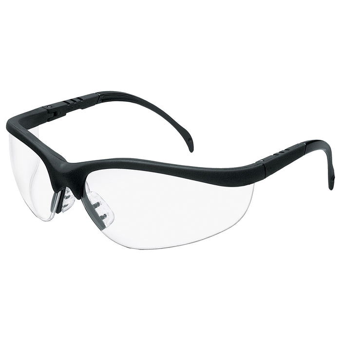 MCR Safety Klondike KD1 Safety Glasses - Black Frame - Clear Lens - KD110