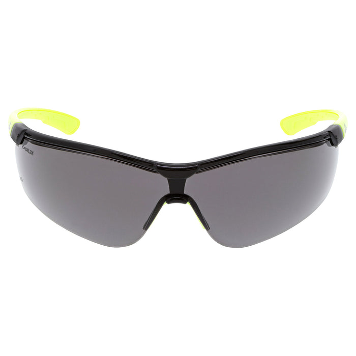 MCR Safety Klondike KD7 Safety Glasses - Black/Lime Frame - Gray MAX6 Anti-Fog Lens - KD722PF420