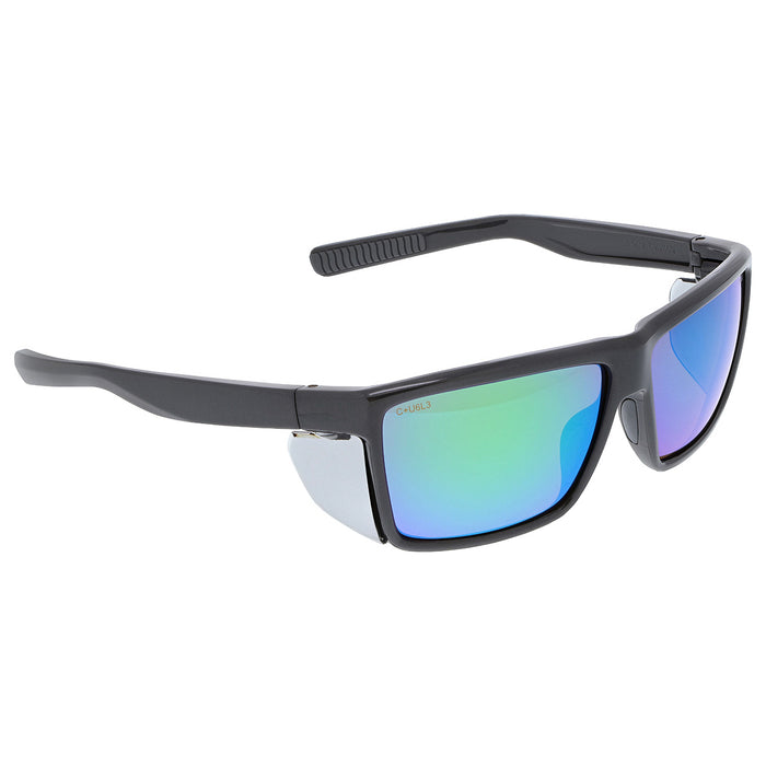 MCR Safety Swagger SR2 Safety Glasses - Charcoal Frame - Polarized Green Mirror Lens - SR22BGZ