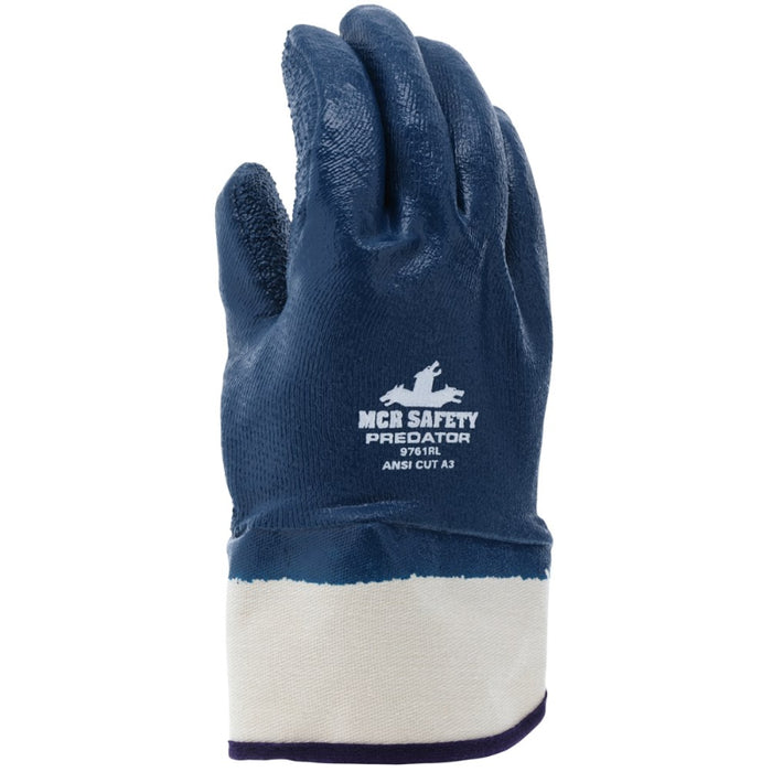 MCR Safety Predator Fully Coated Rough Nitrile Gloves - Safety Cuff - 9761R