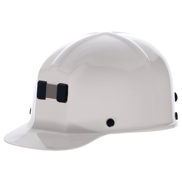 MSA Comfo-Cap Style Hard Hat w/ Lamp Bracket - Fas-Trac Suspension - White