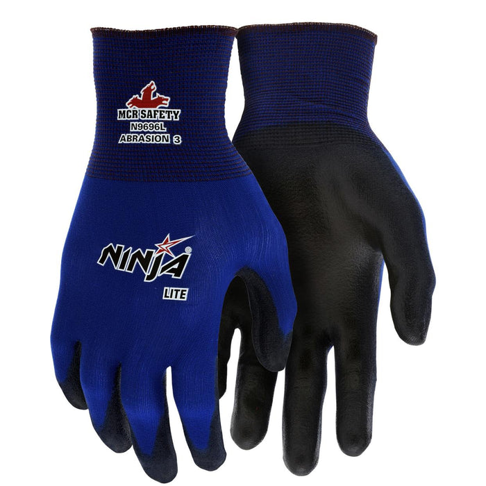 MCR Safety Ninja Lite PU Coated Gloves - 18 Gauge Nylon Shell - N9696