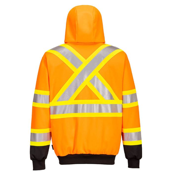 Portwest® Hi-Vis X Back Contrast Tape - ANSI Class 3 - Zipped Hoodie - CA170