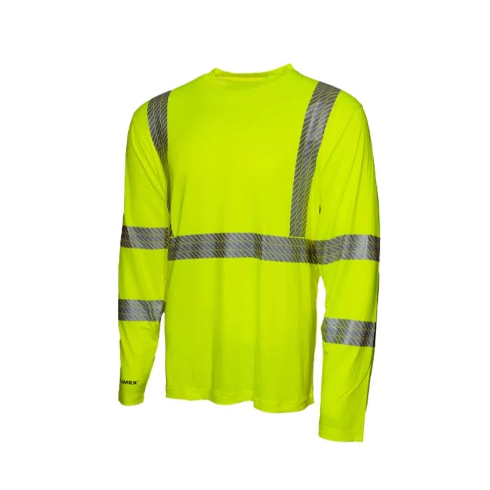 Pyramex Hi-Vis Long Sleeve Moisture Wicking Safety T - Shirt - RLP1 Series