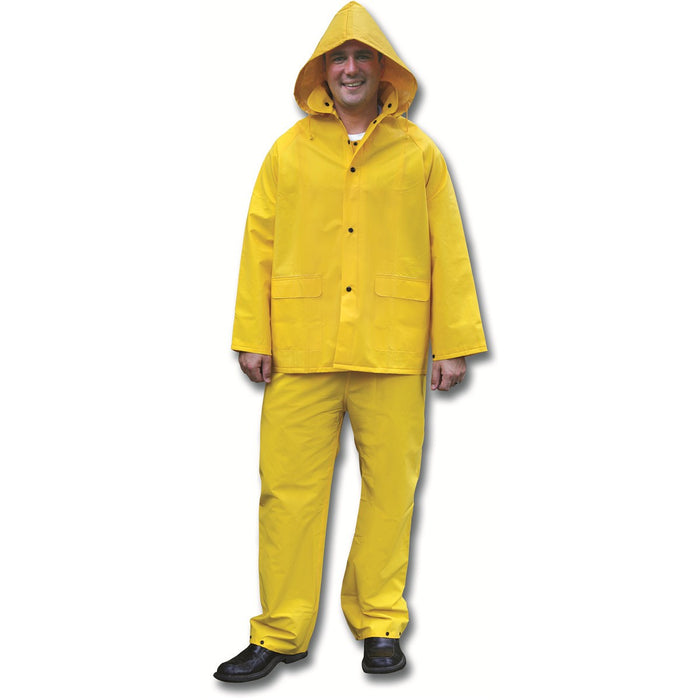 MCR Safety Classic Series 3 Piece Rain Suit .35mm PVC/Polyester - Yellow - 2003