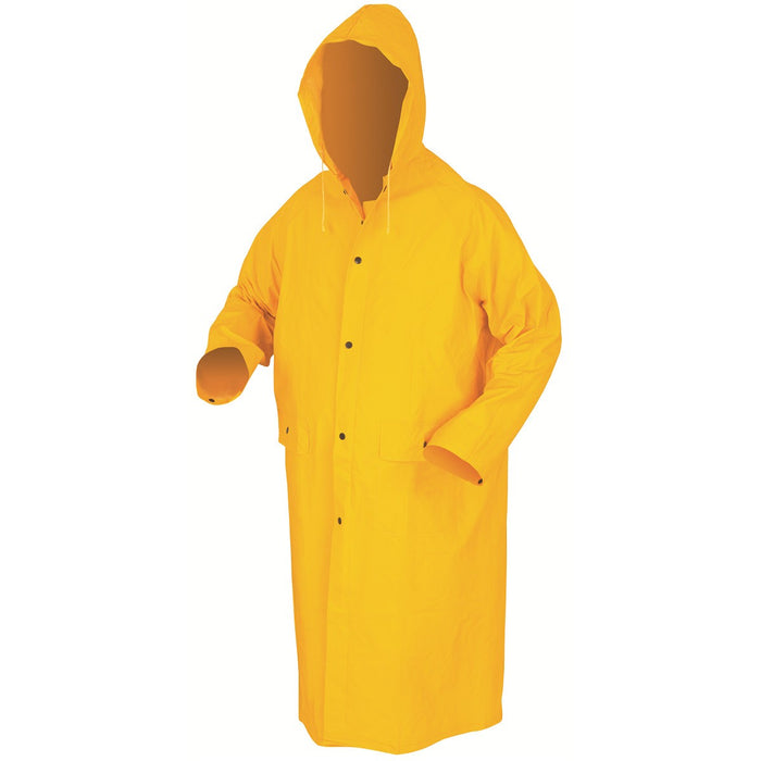 MCR Safety Classic Series 49" Waterproof Detachable Hood Raincoat - Yellow - 200C