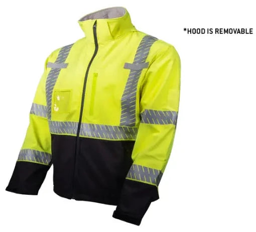 Pyramex Hi-Vis Waterproof Jacket - ANSI Class 3 - Lime - RJ40