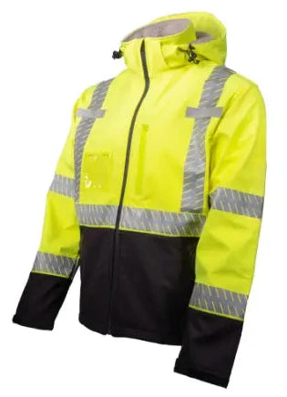 Pyramex Hi-Vis Waterproof Jacket - ANSI Class 3 - Lime - RJ40